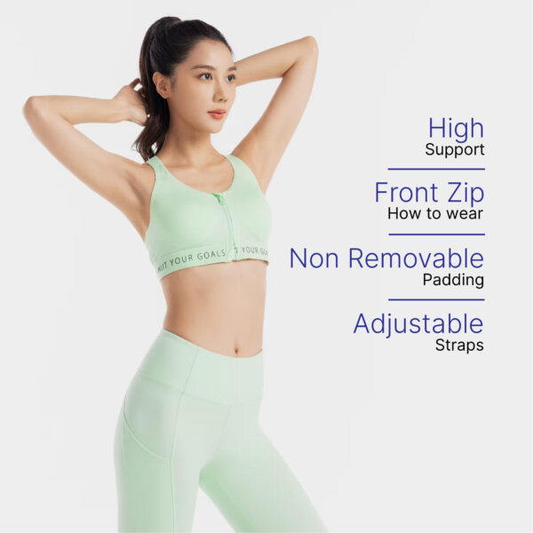 Sports Bra High Support with Zip