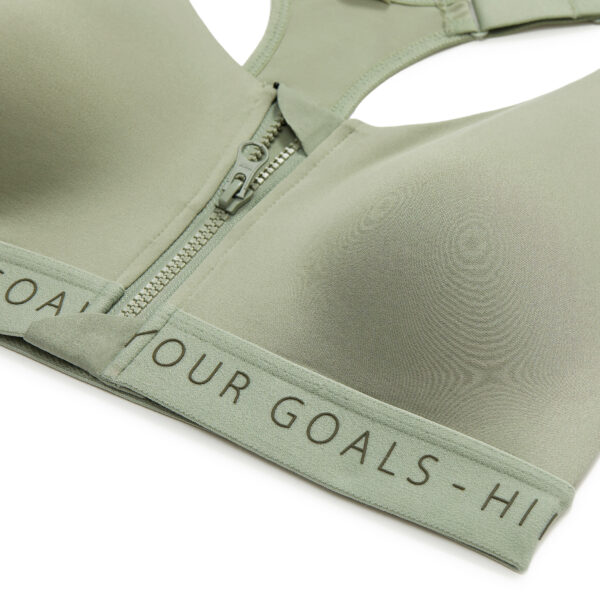 Sports Bra High Support with Zip - Green