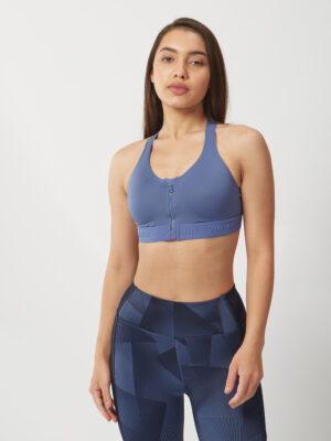 Sports Bra High Support with Zip - Purple