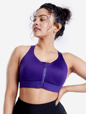 Women's High Support Zipped Sports Bra with Cups