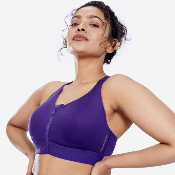 Women's High Support Zipped Sports Bra with Cups