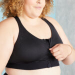 Black High-Support Zip-Up Sports Bra with Removable Cups and Adjustable Straps