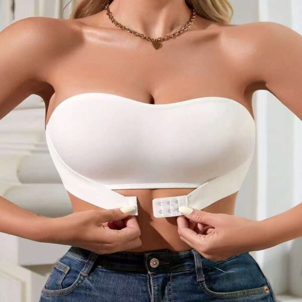 Front Buckle Side Drawing Upper Support Women's Non-slip Tube Top Breathable Bra