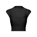 Mesh Yoga Clothes Flounced Sleeve Running Quick-drying Sports Bra With Chest Pad