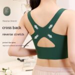 Cross Beautiful Back Lace Side Buckle Without Steel Ring Gathering Bra