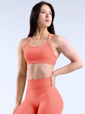 High Elastic Shockproof Cross Back Full Extinction Jinammonia Bare Back Seamless Sports Bra