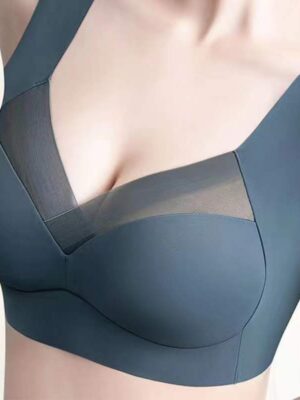 Women's One-piece Fixed Latex Cups Non-marking Sports Bra