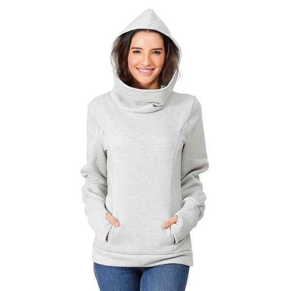 Thick Hooded Maternity Sweater – Warm, Soft & Stylish for Pregnant Women