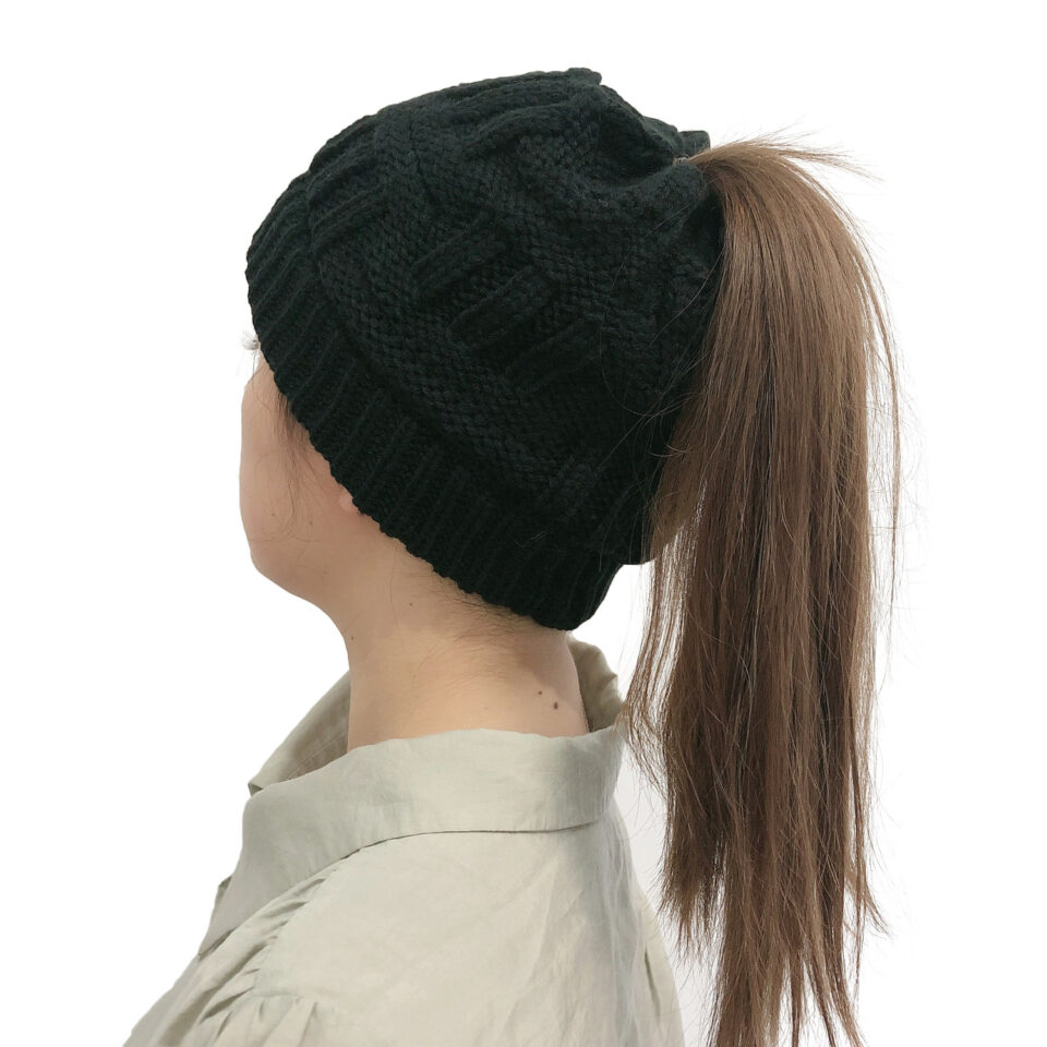 Knit Ponytail Beanie for Women – Winter Style