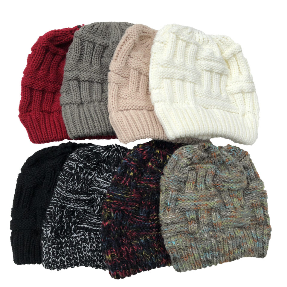 Soft Knit Winter Hat for Women – Ponytail Design