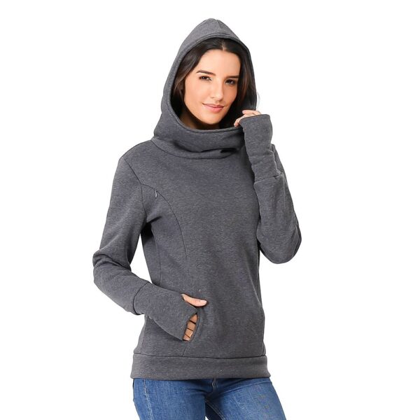 Thick Hooded Maternity Sweater – Warm, Soft & Stylish for Pregnant Women