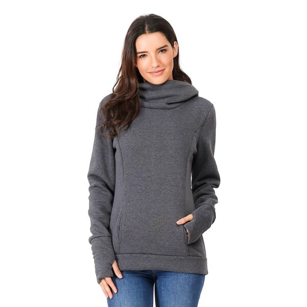 Thick Hooded Maternity Sweater – Warm, Soft & Stylish for Pregnant Women