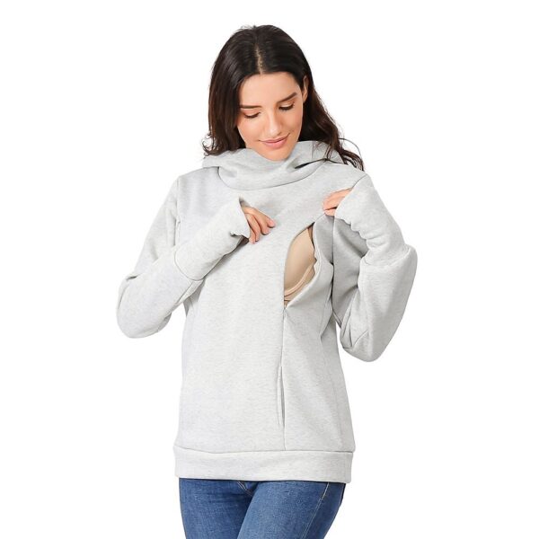 Thick Hooded Maternity Sweater – Warm, Soft & Stylish for Pregnant Women