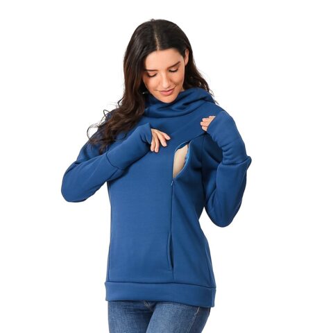 Stretchy maternity winter hoodie