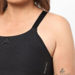 Ultra-Soft Cotton Sports Bra with Removable Shaping Cups – Black
