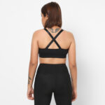 Ultra-Soft Cotton Sports Bra with Removable Shaping Cups – Black