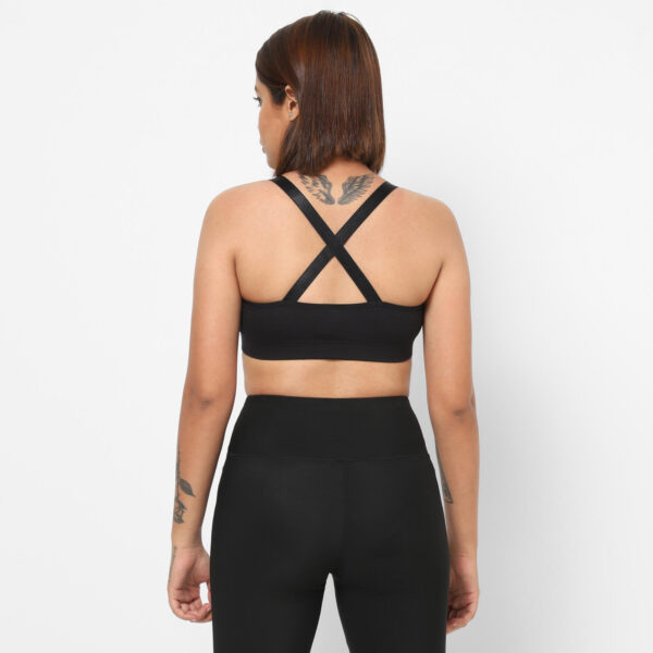 Ultra-Soft Cotton Sports Bra with Removable Shaping Cups – Black