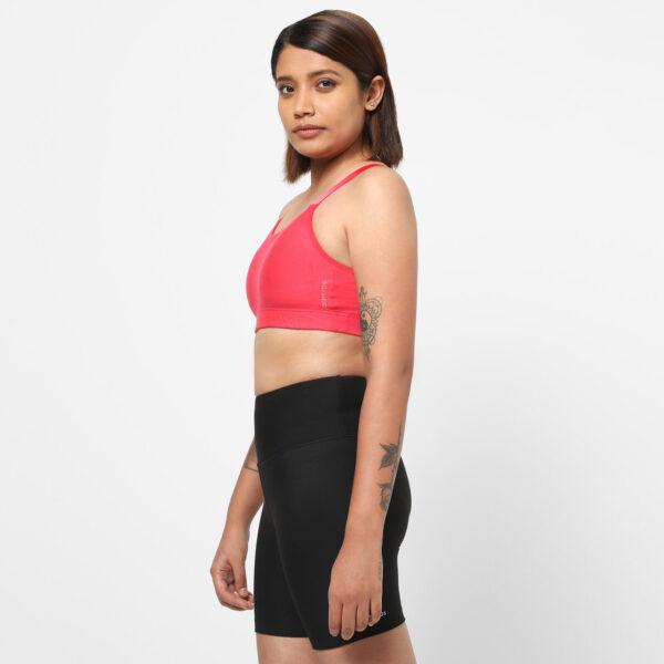 Blush Pink Comfort Fit Sports Bra – Low Impact & Removable Cups