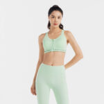 ShapeGuard Zip Sports Bra – Secure Fit, Maximum Support (Green)