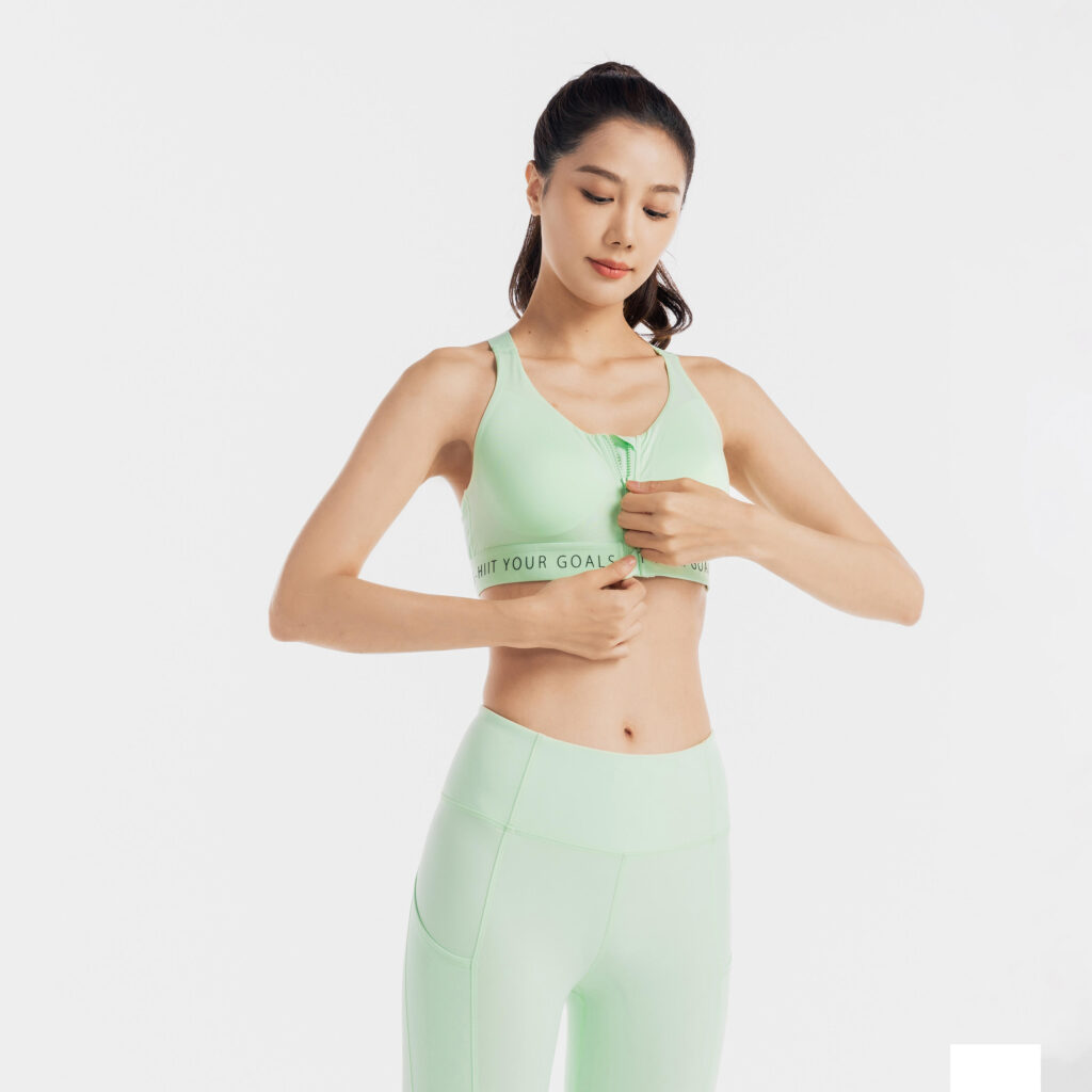 ShapeGuard Zip Sports Bra – Secure Fit, Maximum Support (Green)