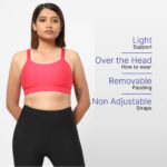 Blush Pink Comfort Fit Sports Bra – Low Impact & Removable Cups